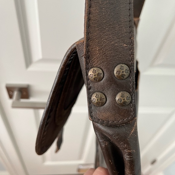 Vintage brown leather satchel bag - Picture 5 of 6